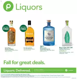 Publix weekly ad week 41 Page 1: Hornitos Plata Tequila €36,99, Drumshanbo Gunpowder Irish Gin €32,99