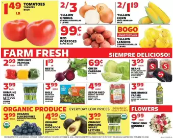 Sedano's weekly ad week 41 Page 2: Dole salad kits assorted varieties €3,99, Tomatoes €1,49