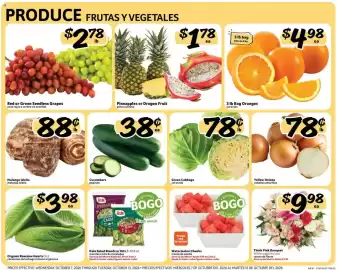 Fresco y Más weekly ad week 41 Page 2: Red or Green Seedless Grapes €2,78, Pineapples or Dragon Fruit €1,78