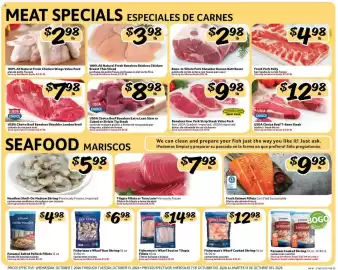 Fresco y Más weekly ad week 41 Page 3: Headless Shell-On Medium Shrimp €5,98, Tilapia Fillets or Tuna Loin €7,98