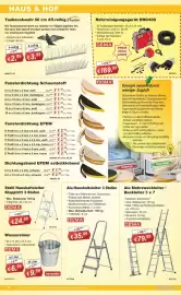 Stabilo Fachmarkt Prospekt Seite 4: Taubenabwehr 50 cm 4/5-reihig Kestek €3,99, Alu Mehrzweckleiter / Bockleiter 3 x 7 €79,99