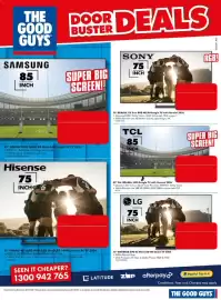 The Good Guys catalogue week 41 Page 3: THE GOOD GUYS SAMSUNG 85 | INCH DOOR DEALS SUPER BIG SCREEN!! SONY 75 INCH 75"