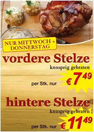 Wegschaider Flugblatt Seite 3: NUR MITTWOCH + DONNERSTAG RAMONTINA vordere Stelze knusprig gebraten per Stk. nur € 749