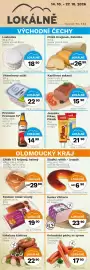 Konzum leták Strana 2: Beskydské uzeniny holandské párky se sýrem €17,90, Robátka Chléb Krajánek €26,90