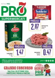 Volantino PRO7 Supermercati Pagina 1: Macinato di suino all'etto €0,47, Curtiriso riso ribe €1,47