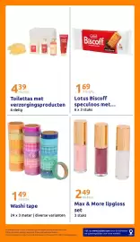 Action folder week 42 Pagina 33: Washi tape €1,49, Lotus Biscoff speculoos met... €1,69