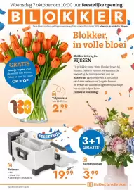Blokker folder Pagina 1: Woensdag 7 oktober om 10:00 uur feestelijke opening! BLOKKER GRATIS oranje tulpen voor de eerste