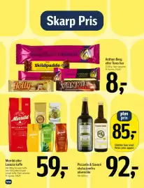 Føtex tilbudsavis uge 41 Side 2: Merrild eller Lavazza kaffe €59,00, Anthon Berg eller Toms bar €8,00