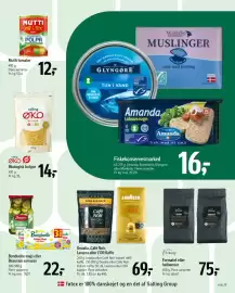 Føtex tilbudsavis uge 41 Side 36: Fiskekonservesmarked €16,00, Gevalia, Café Noir, Lavazza eller L’OR Kaffe €69,00