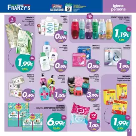Volantino Franzy's Pagina 4: Lines assorbenti €1,99, Franzy's Salviettine €1,00