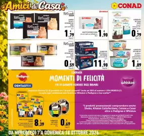 Volantino Conad Pagina 2: Alimento per gatti Adoc Cat €1,09, Felix le ghiottonerie €11,90