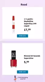 Plein.nl folder week 41 Pagina 16: Maybelline SuperStay 24H Liquid €17,99, Rimmel 60 Seconds Supershine €5,99