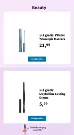 Plein.nl folder week 41 Pagina 2: L'Oréal Telescopic Mascara €21,99, Maybelline Lasting Drama €5,99