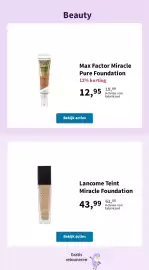 Plein.nl folder week 41 Pagina 25: Max Factor Miracle Pure Foundation €12,95, Lancome Teint Miracle Foundation €43,99