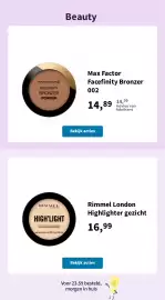 Plein.nl folder week 41 Pagina 3: Rimmel London Highlighter gezicht €16,99, Max Factor Facefinity Bronzer 002 €14,89