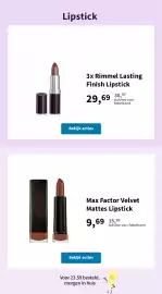 Plein.nl folder week 41 Pagina 7: Rimmel Lasting Finish Lipstick €29,69, Max Factor Velvet Mattes Lipstick €9,69