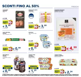 Volantino Esselunga Pagina 3: Salmone affumicato Harbour by Mowi €4,99, Yogurt teddi fattoria scaldasole biologico €1,29