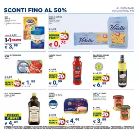 Volantino Esselunga Pagina 5: Polpa di pomodoro Mutti €1,99, Tonno all'olio di oliva Rizzoli €4,99
