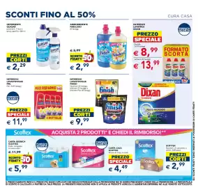 Volantino Esselunga Pagina 9: Ammorbidente Fabuloso €2,99, Detersivo lavastoviglie Finish €9,99