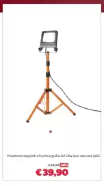 Volantino Bricocenter Pagina 13: Proiettore treppiedi alluminio giallo led 50w luce naturale ip65 €39,90