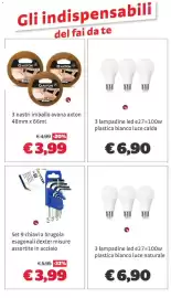 Volantino Bricocenter Pagina 14: Set 9 chiavi a brugola esagonali dexter misure assortite in acciaio €3,99