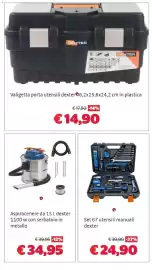 Volantino Bricocenter Pagina 16: Valigetta porta utensili dexter €14,90, Set 67 utensili manuali dexter €24,90