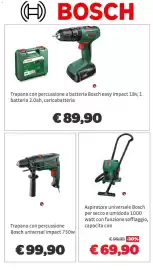 Volantino Bricocenter Pagina 18: Trapano con percussione a batteria Bosch easy impact 18v €89,90