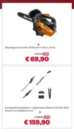 Volantino Bricocenter Pagina 6: Combo pertica potatore + tagliasiepia €159,90, Motosega maori €69,90