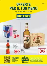 Volantino Metro Pagina 1: Red Bull Energy Drink €0,84, Birra Moretti €0,80