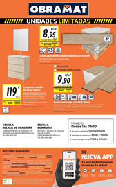 Catálogo Obramat Página 80: Suelo laminado clic AC6 8mm €9,90, Suelo porcelánico Nalón natural €8,95