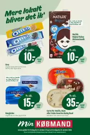 Min Købmand tilbudsavis uge 41 Side 1: Carte D'or Vanilla, Daim eller Frisko Favorites Rocky Road €35,00, Kærgården €15,00