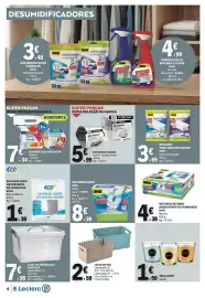 Folheto E.Leclerc Página 4: Recargas desumificador humydry €7,34, Desumidificador foxter €5,99