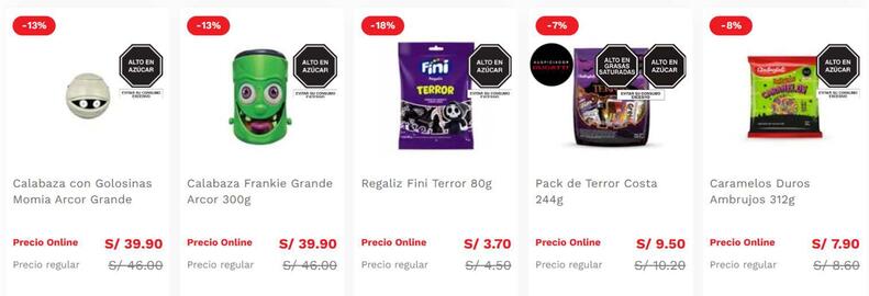 Catálogo Wong Página 8: Arcor Calabaza Frankie Grande €39,90, Ambrujos Caramelos Duros €7,90