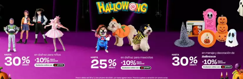 Catálogo Wong Página 1: HASTA en disfraz para niños HASTA 30% 10% DESCT. desct. adicional Exclusivo online con Wprime