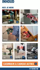 GAMMA folder Pagina 3: = INHOUD KIES JE MERK Thakita MAKITA Takita 187 SKIL BOSCH > EINHELL LUX-TOOLS LUG TOOLS LITHIUM 18v