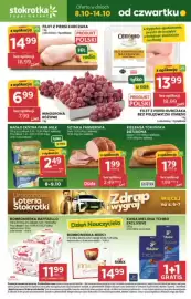 Stokrotka gazetka tydzień 41 Strona 1: Kiełbasa Toruńska Biesiadna Szuster €1,79, Masło Ekstra Farm Milk €2,49