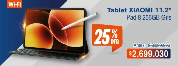 Catálogo Alkosto Página 4: Xiaomi - tablet 11.2 pad 8 256gb gris €2.699.030,00