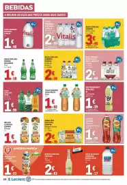 Folheto E.Leclerc semana 41 Página 22: Água mineral natural vitalis €2,88, Água com gás frize €1,99