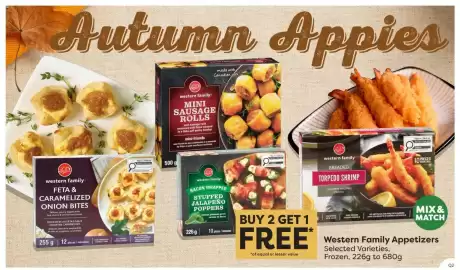 Quality Foods flyer week 41 Page 3: Autumn Appies made with Canadian pork western family FETA & CARAMELIZED ONION BITES
