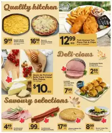 Quality Foods flyer week 41 Page 8: Perk Avenue Two Piece Fish & Chips with Coleslaw €12,99, Rocco's Gourmet Pizza €16,99