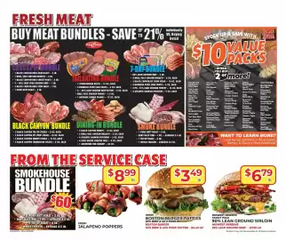 Price Cutter weekly ad Page 4: Midwest reserve 90% lean ground sirloin €6,79, Fresh Boston Burger Patties €3,49
