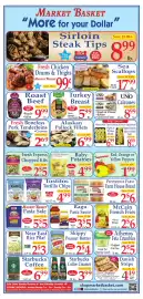 DeMoulas Market Basket weekly ad week 41 Page 1: Thin 'n Trim Seasoned Cooked Roast Beef €9,99, Alaskan Pollock Fillets €6,99