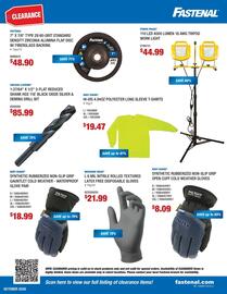 Fastenal flyer Page 2: • CLEARANCE FASTENAL 7" X 7/8" TYPE 29 60-GRIT STANDARD DENSITY ZIRCONIA ALUMINA FLAP DISC