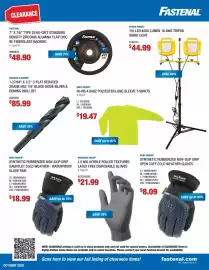 Fastenal flyer Page 2: • CLEARANCE FASTENAL 7" X 7/8" TYPE 29 60-GRIT STANDARD DENSITY ZIRCONIA ALUMINA FLAP DISC