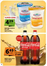 Euro Sklep gazetka tydzień 41 Strona 2: Napój Coca-Cola €6,49, Śmietana Piątnica €4,29