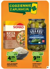Euro Sklep gazetka tydzień 41 Strona 23: Ogórki Krakus €9,59, Kasza Jęczmienna Perłowa Sonko €4,25