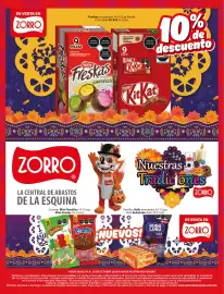 Catálogo Zorro Página 3: DE VENTA EN ZORRO Freskas c/caramelo 16-9-35 gr Nestlé. Chocolate Kit Kat 22-9 pzs. Cacao 100%