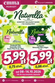 EMMA market gazetka tydzień 41 Strona 4: Podpaski higieniczne Naturella Ultra Super Plus €5,99