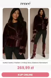 Renee magazyn tydzień 41 Strona 6: Kurtka futerko z paskiem z imitacji skóry zdobiona klamerkami Reneé €269,99