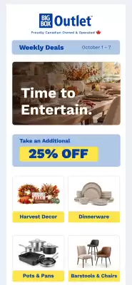 Big Box Outlet Store (valid until 7-10)